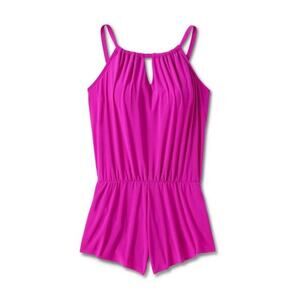 New Aqua Green Swim Romper One Piece Swimsuit UPF 50+ Pink Large